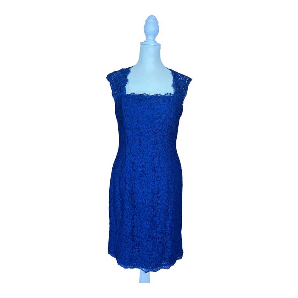 Adrianna Papell Royal Blue lace cut out mini dres… - image 2