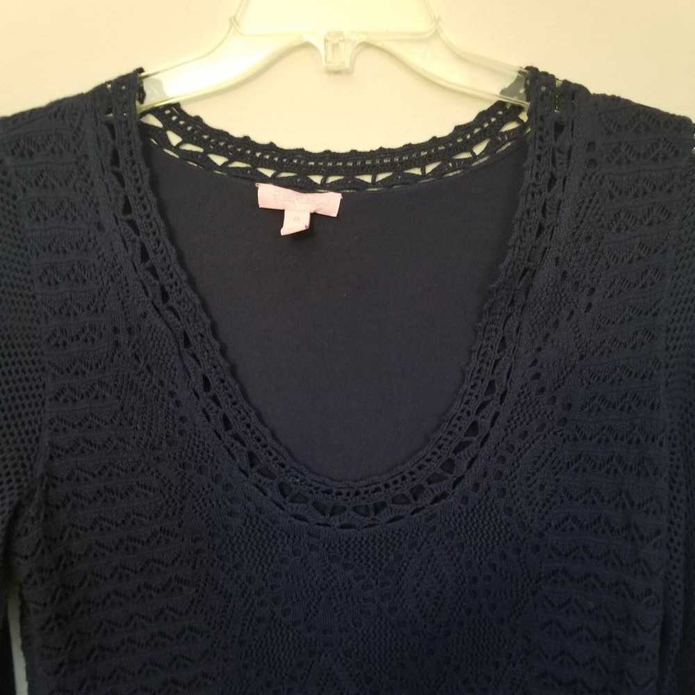 Lilly Pulitzer Size Medium Navy Blue Athena Croch… - image 7