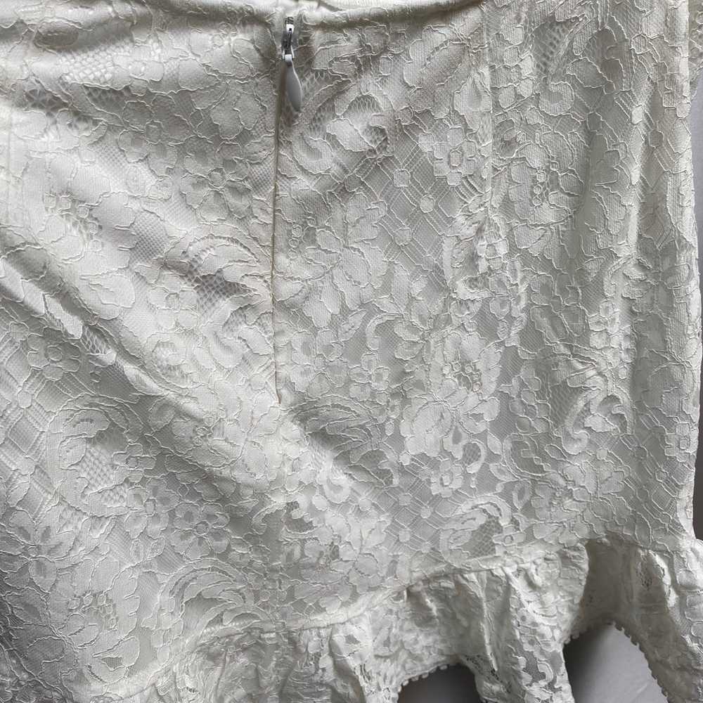Amazing Love White Lace Backless Long Sleeve Mini… - image 11