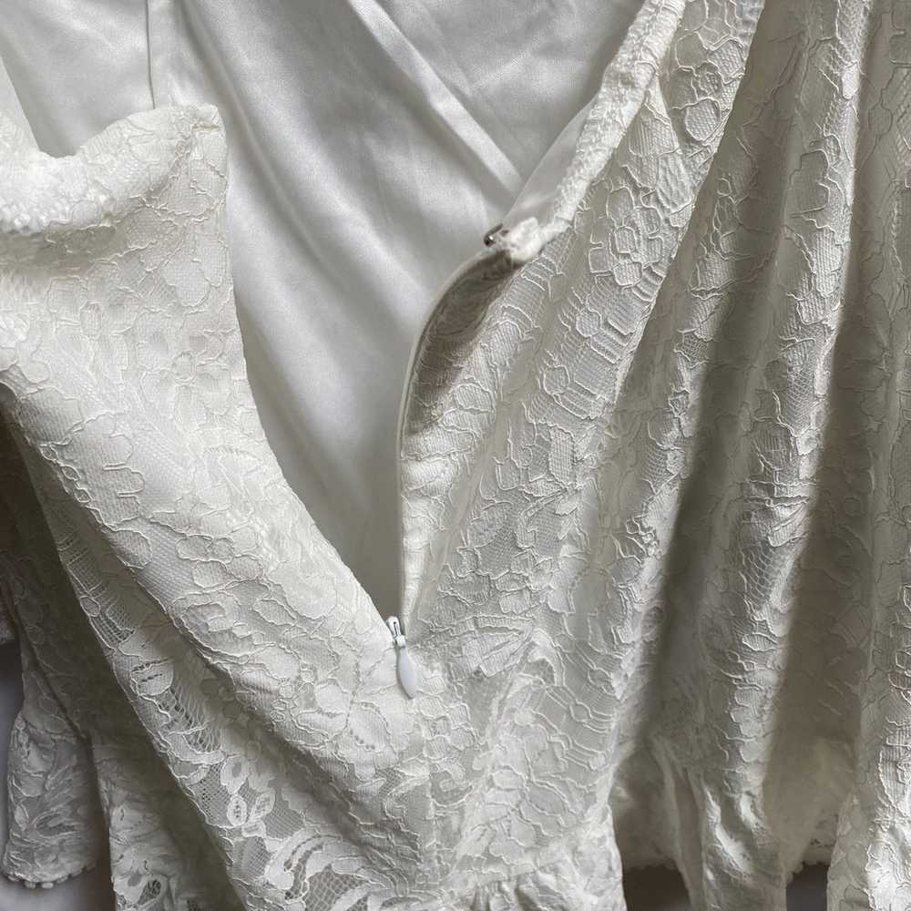 Amazing Love White Lace Backless Long Sleeve Mini… - image 12