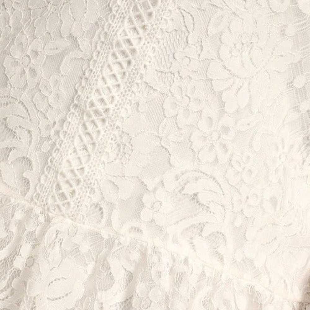 Amazing Love White Lace Backless Long Sleeve Mini… - image 5
