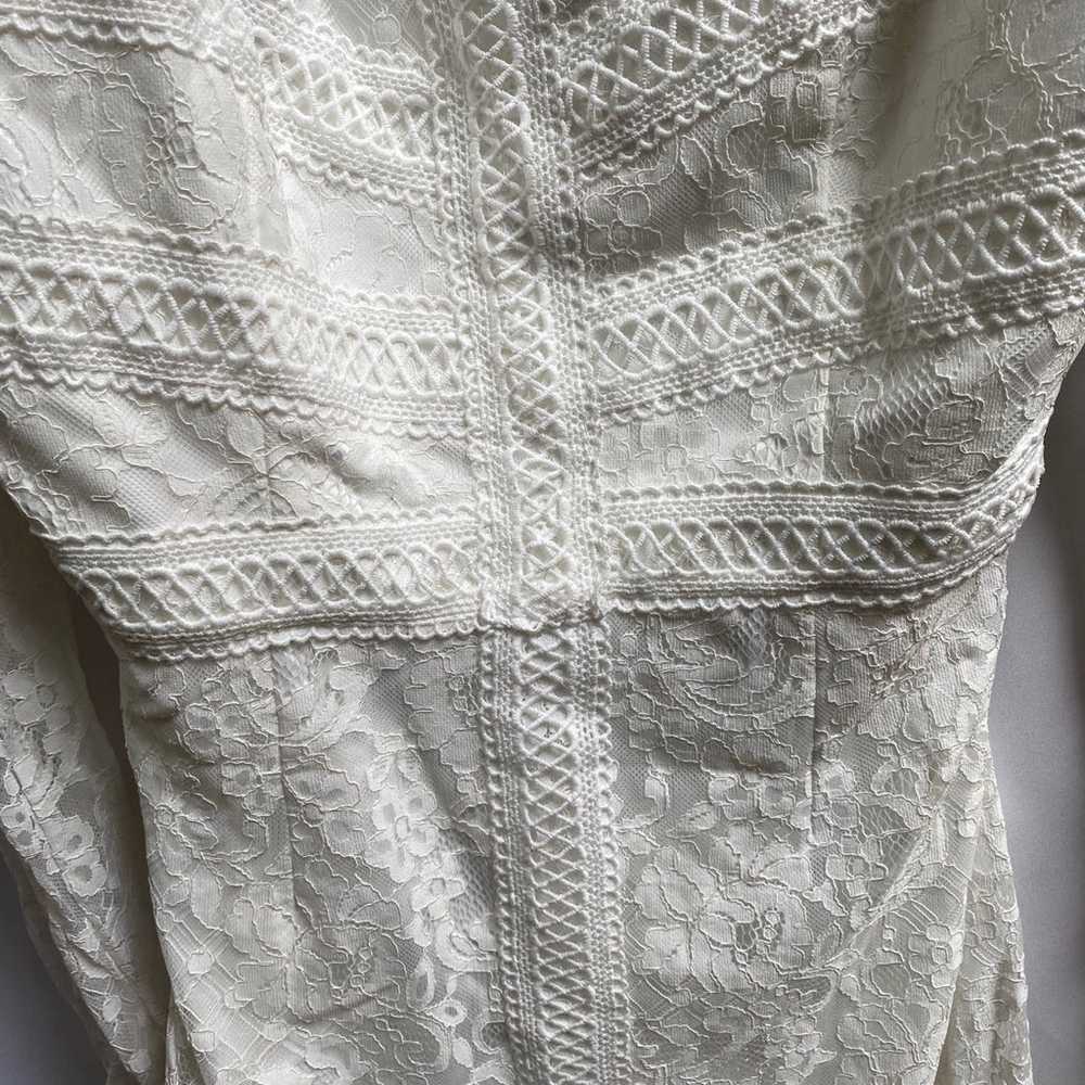 Amazing Love White Lace Backless Long Sleeve Mini… - image 8