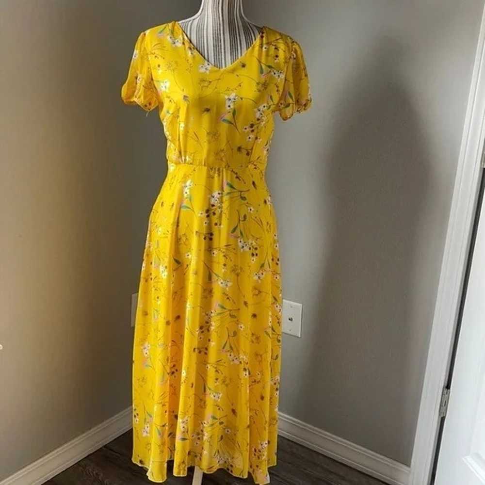 As Denzha Yellow Floral Cross Back Dress - image 4