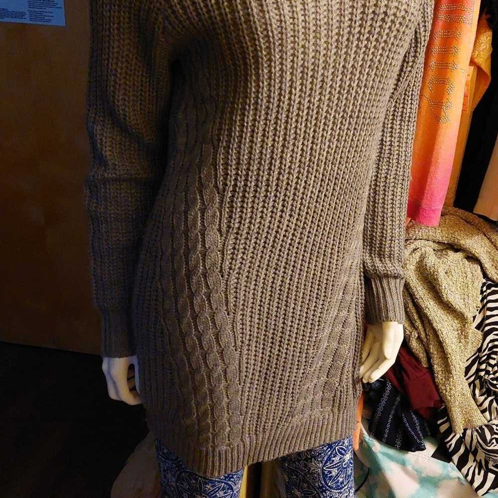 Gray Choker Acrylic Sweater Dress Long Sleeve Kni… - image 10
