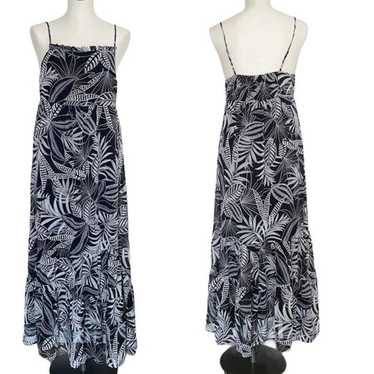 Banana Republic Smocked Maxi Dress Leaf