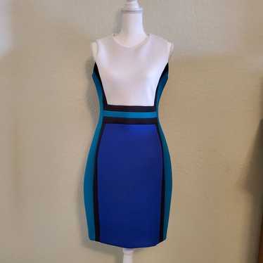 NWOT Calvin Klein Blue+Teal Dress