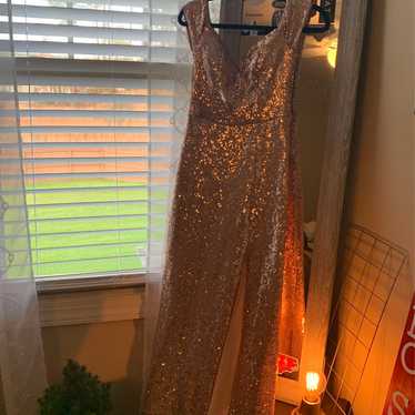 Rose Gold Sequin Prom Dress