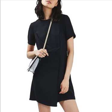 Topshop Drape Front Mini Dress Navy, 10