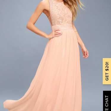 Blush Pink Lace Maxi Dress