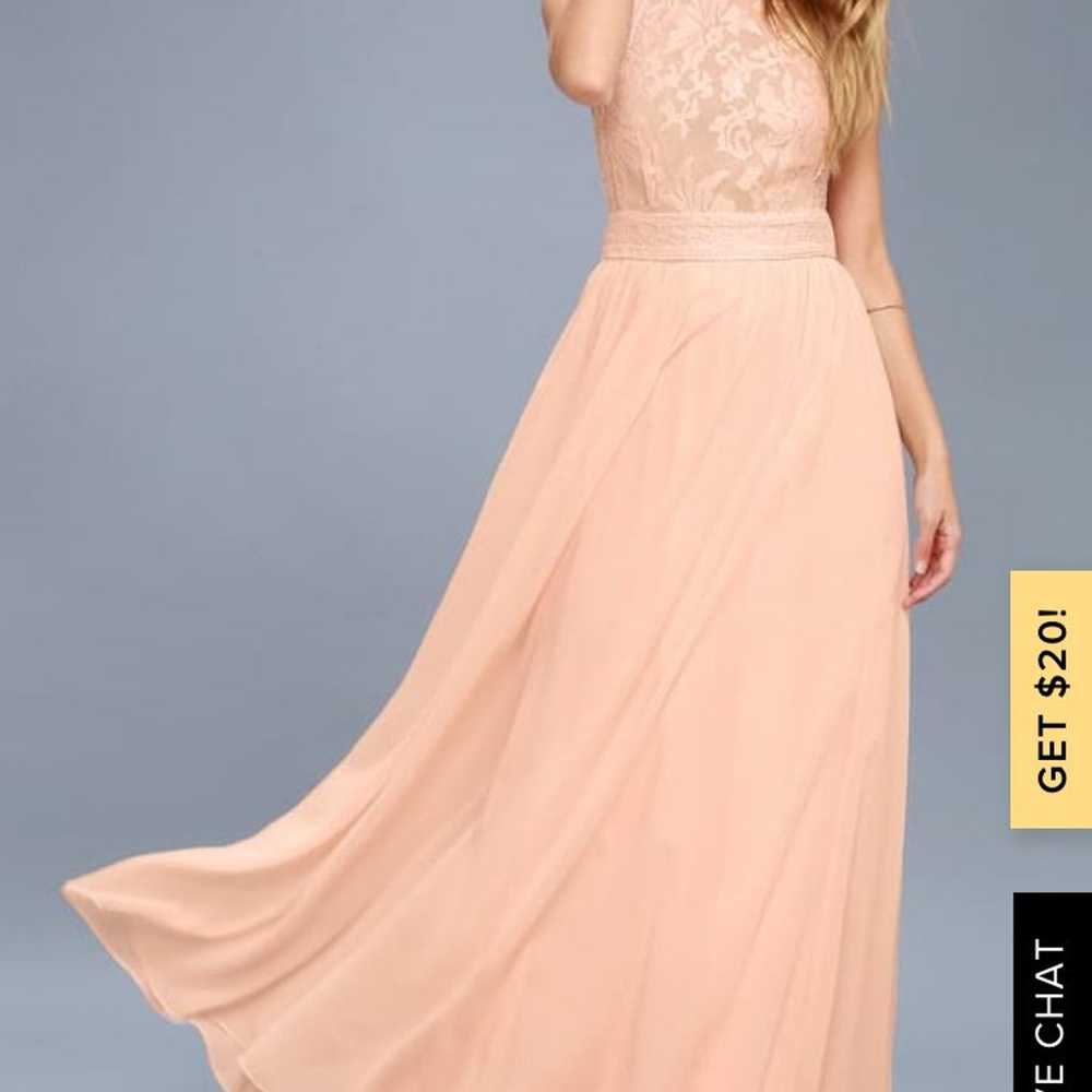 Blush Pink Lace Maxi Dress - image 2