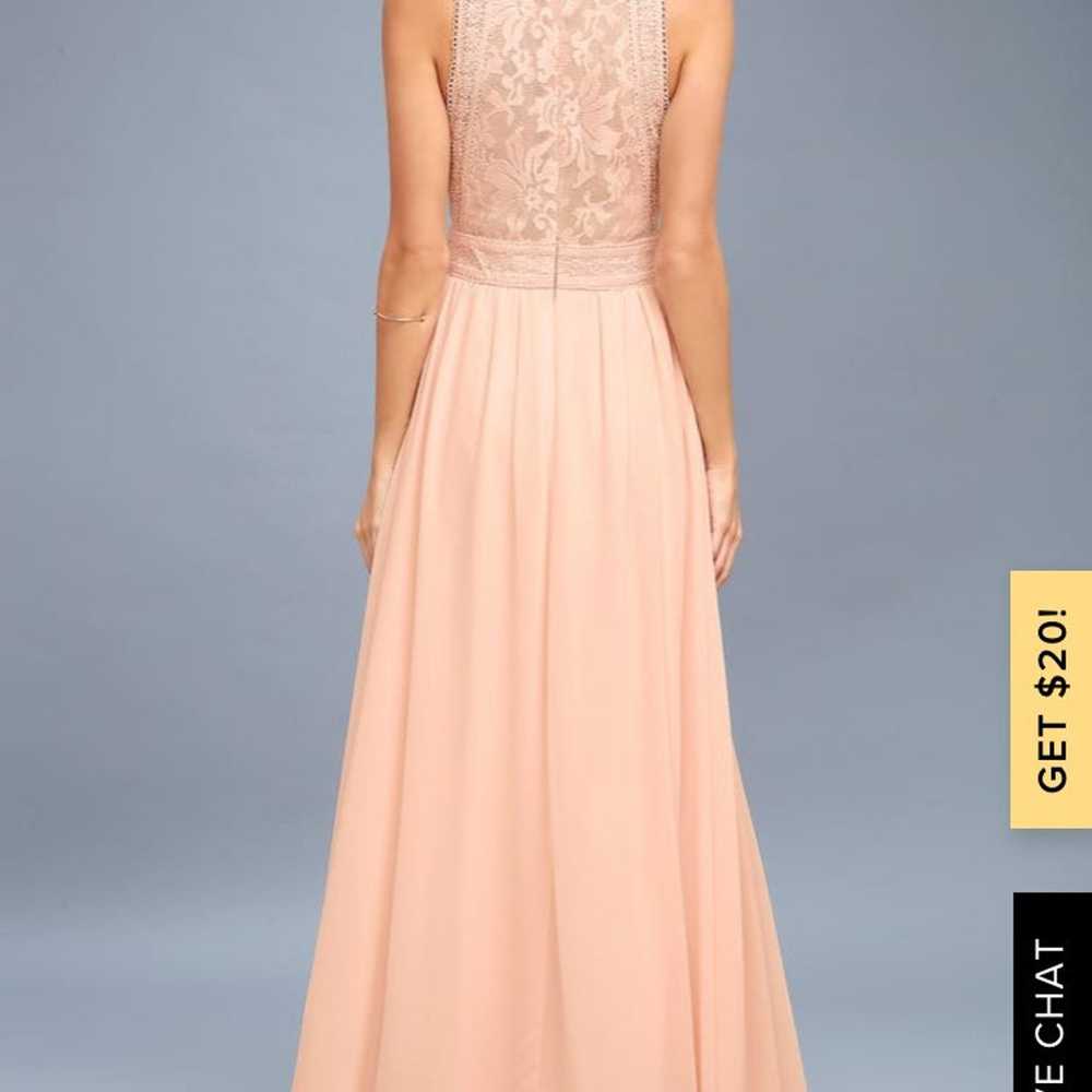 Blush Pink Lace Maxi Dress - image 3