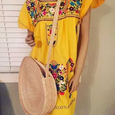 Mexican Yellow Peasant Dress - image 1