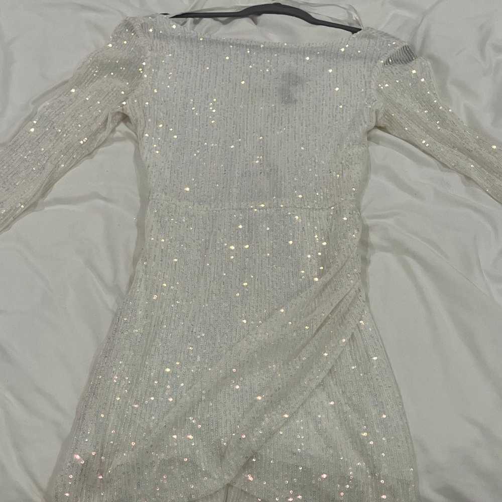 White sequin Windsor dress long sleeve - image 1