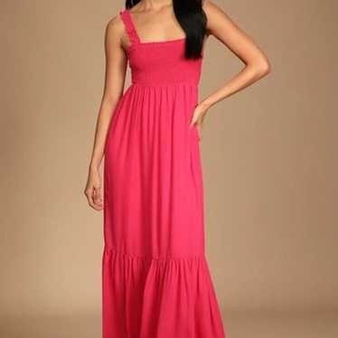 Wish Come True Pink Smocked Tie-Back Maxi Dress - image 1