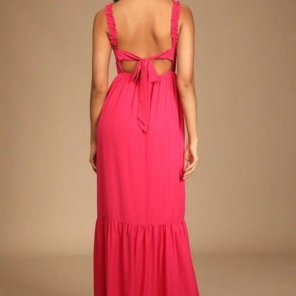Wish Come True Pink Smocked Tie-Back Maxi Dress - image 2