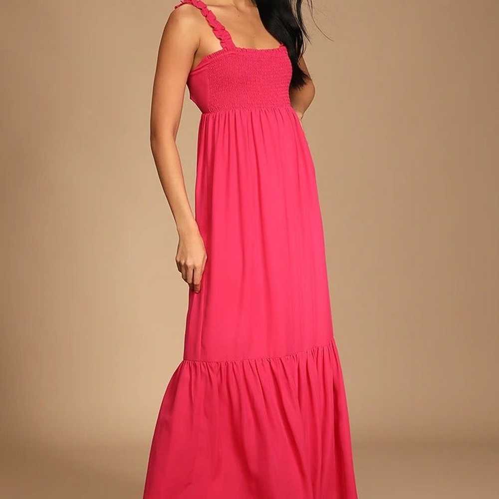 Wish Come True Pink Smocked Tie-Back Maxi Dress - image 3