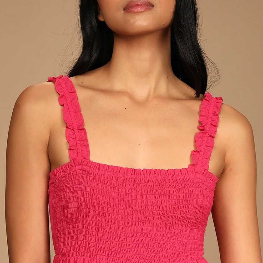 Wish Come True Pink Smocked Tie-Back Maxi Dress - image 4