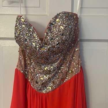 Bright coral formal dress - image 1