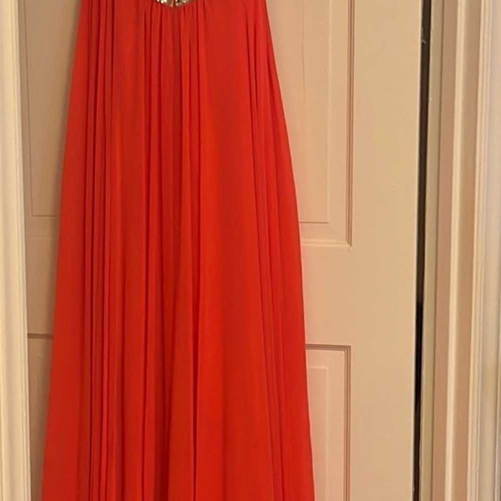 Bright coral formal dress - image 4