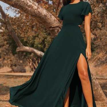 Garden Bliss Emerald Green Cutout Maxi Dress - image 1