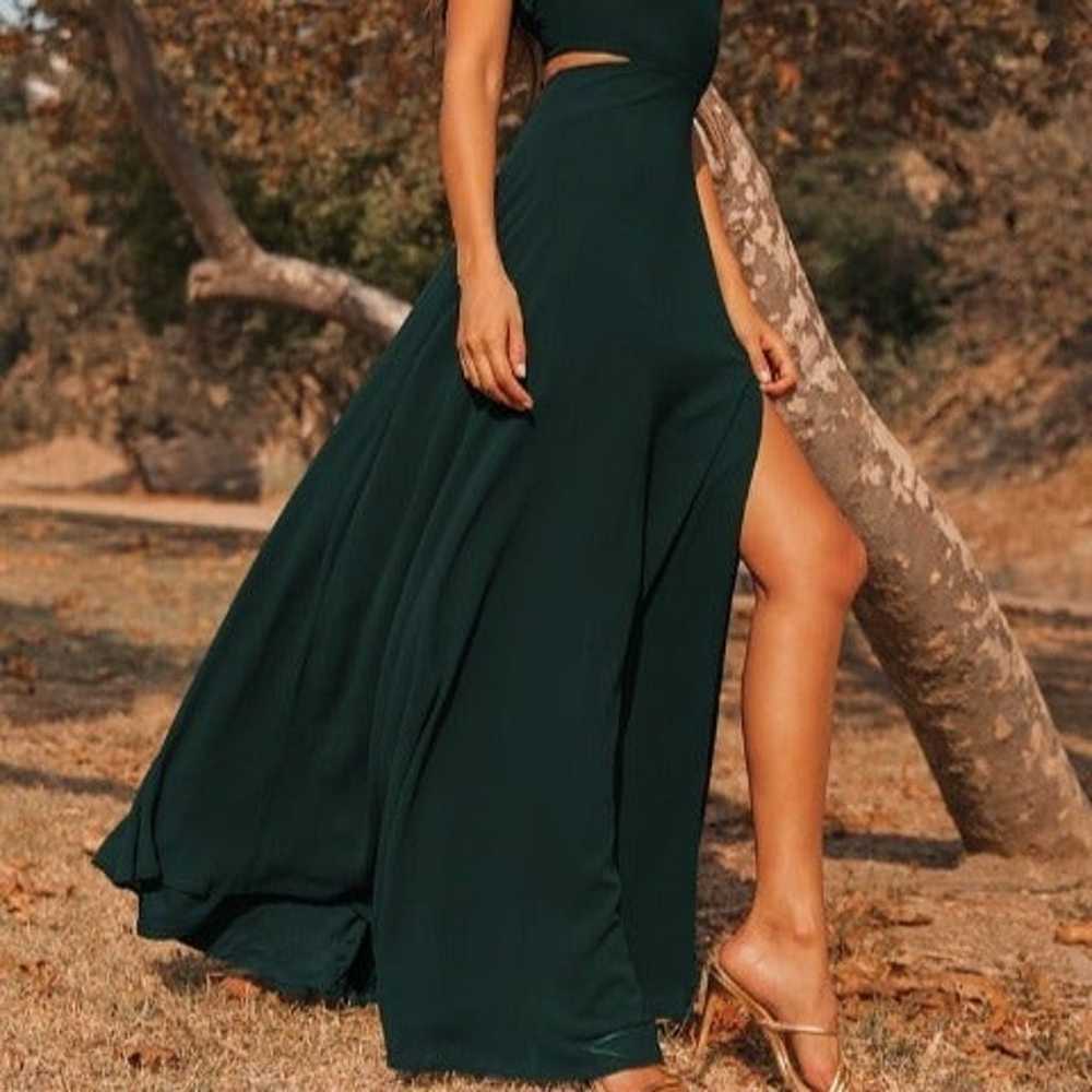 Garden Bliss Emerald Green Cutout Maxi Dress - image 2