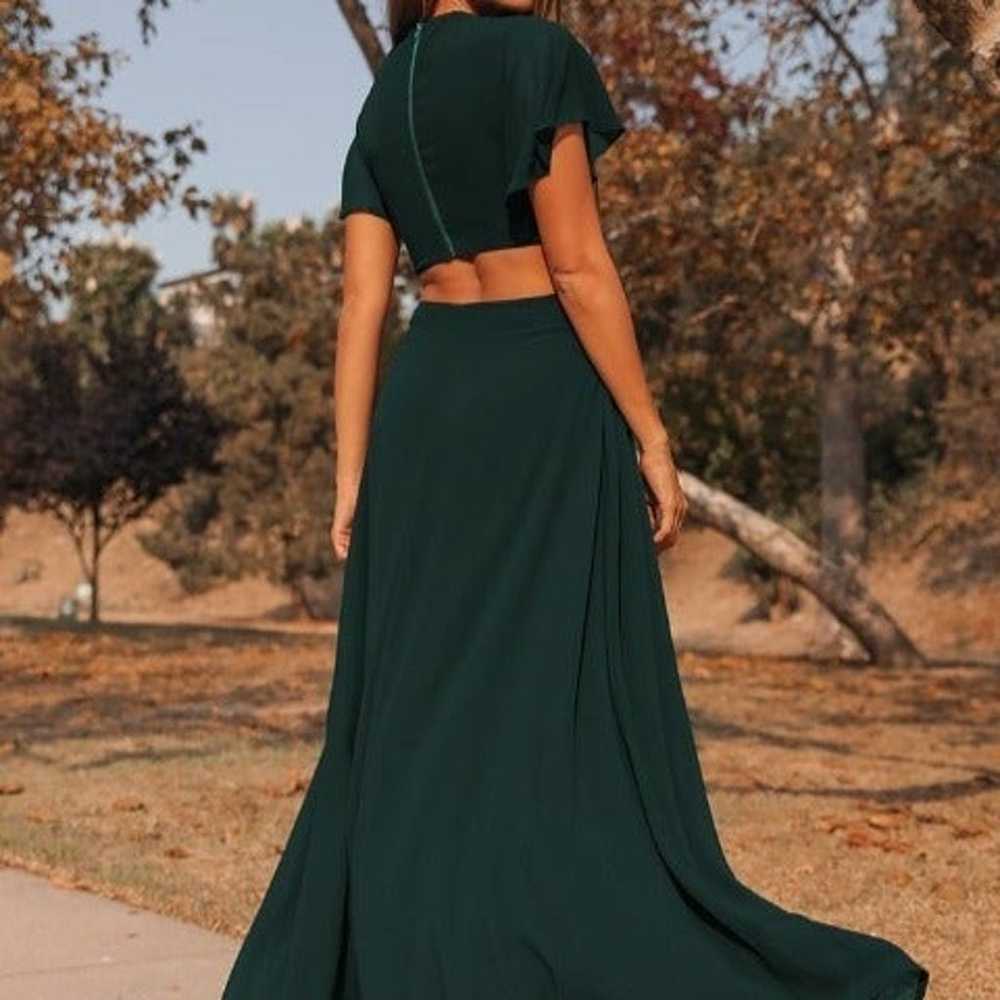 Garden Bliss Emerald Green Cutout Maxi Dress - image 3