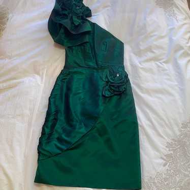 Green one shoulder cocktail dress