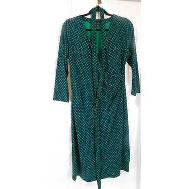 Talbots Black & Green Basket Weave Dress Surplice… - image 1
