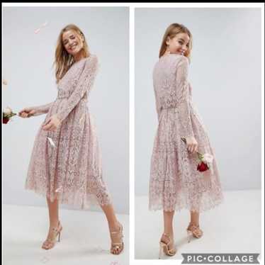 Asos long sleeve lace midi prom dress best sale