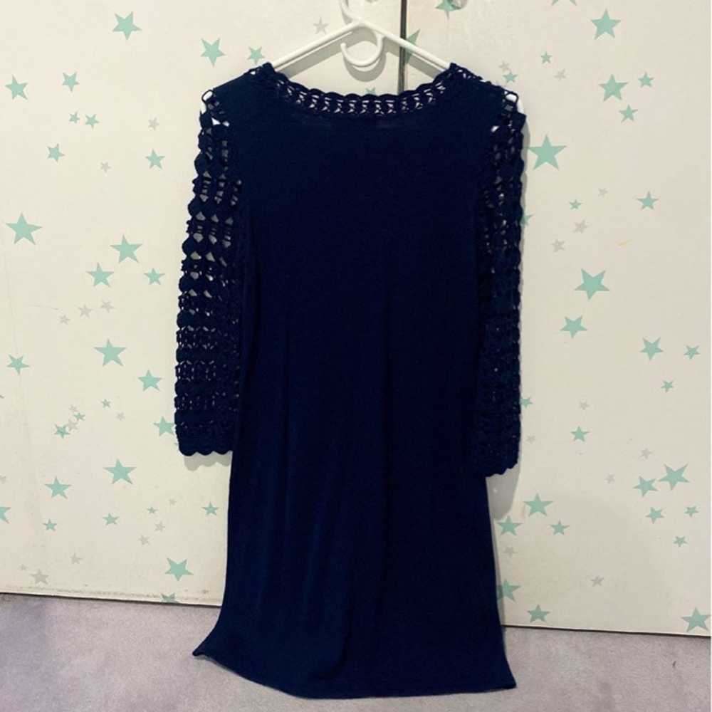 Lilly Pulitzer Navy Crochet Merino Wool Dress - image 4