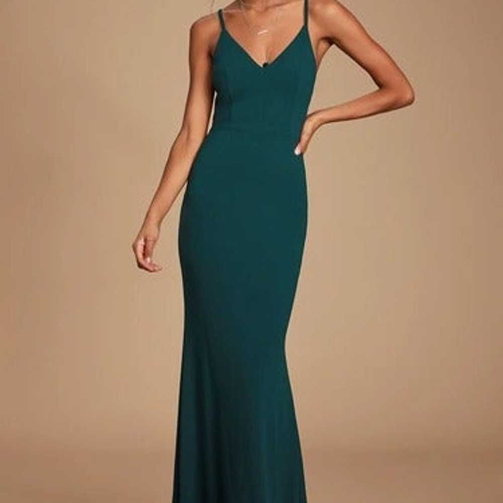 Moments Of Bliss Forest Green Backless Mermaid Ma… - image 1