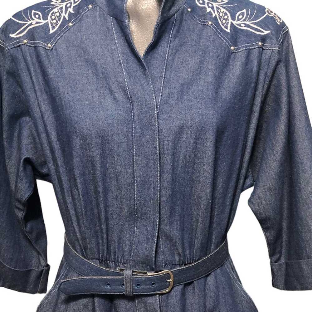 Vintage 80’s Denim Dress Willi of California Made… - image 10