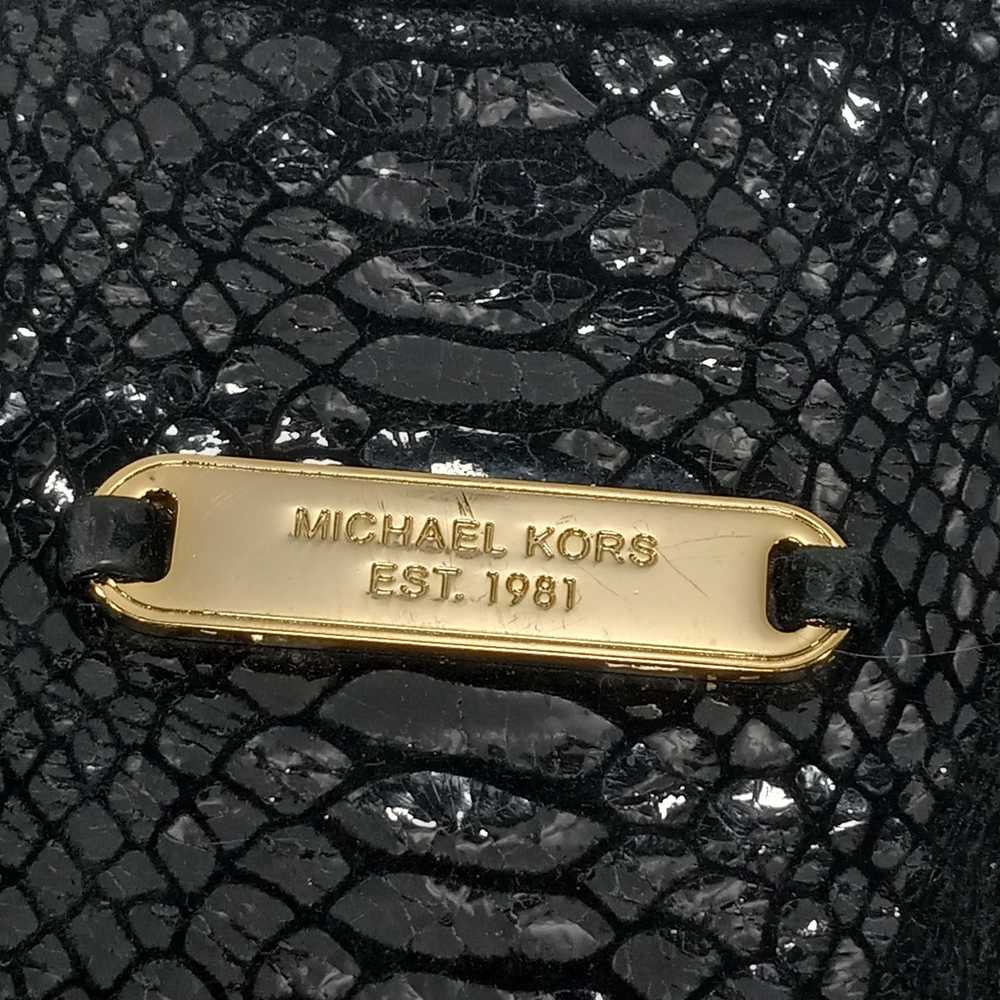Michael Kors Gold Tone And Black Python Bag - image 5