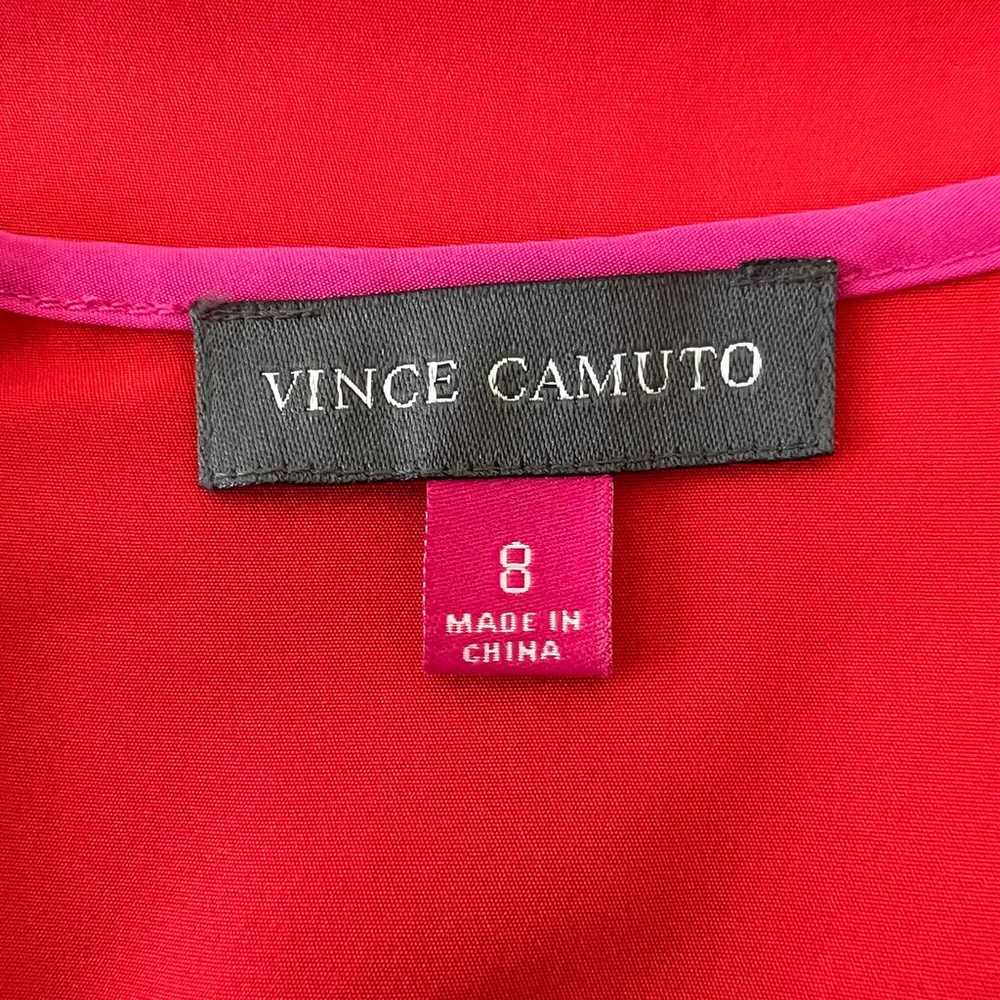 VINCE CAMUTO Red Magenta Trim Ruffled Sleeves Ple… - image 10