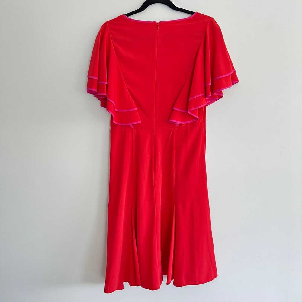 VINCE CAMUTO Red Magenta Trim Ruffled Sleeves Ple… - image 5