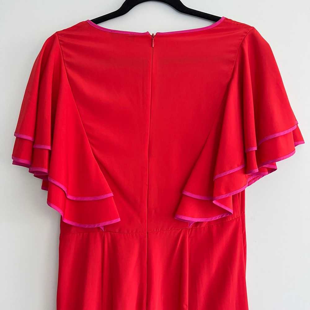 VINCE CAMUTO Red Magenta Trim Ruffled Sleeves Ple… - image 6