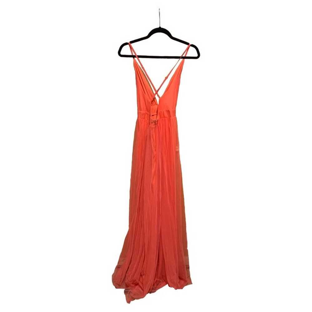 coral high-slit gown - image 2