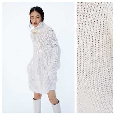 NWOT. Zara Cream Knit Turtleneck Sweater Dress. S… - image 1