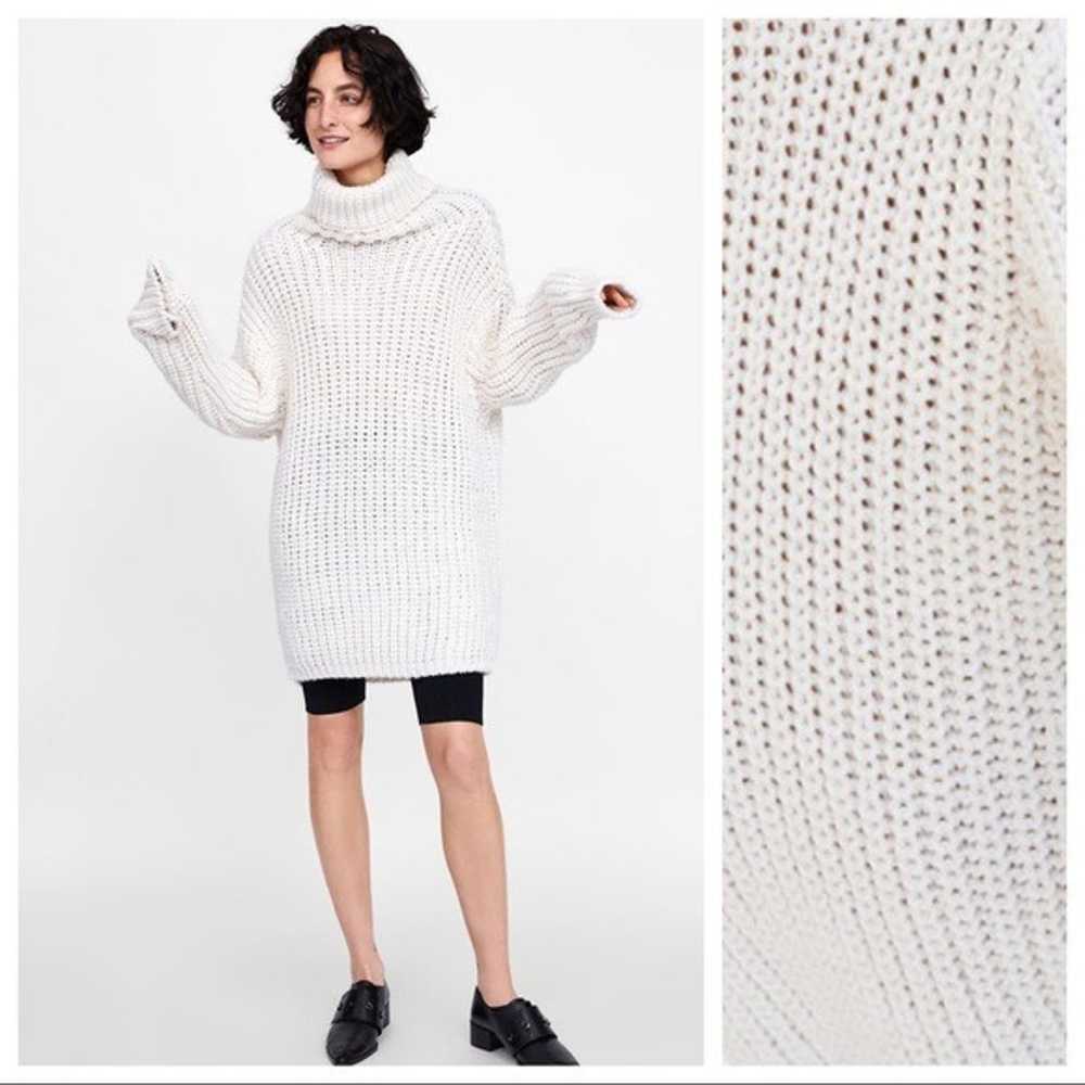 NWOT. Zara Cream Knit Turtleneck Sweater Dress. S… - image 4