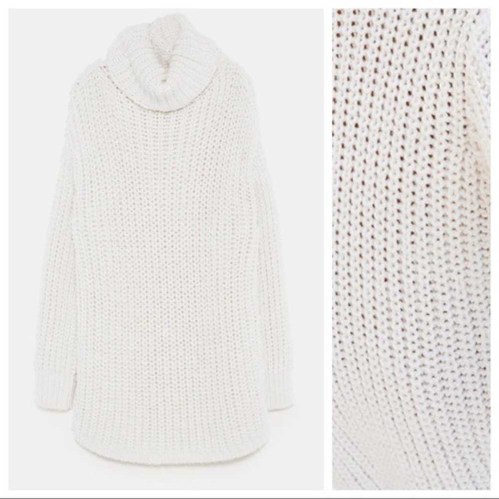 NWOT. Zara Cream Knit Turtleneck Sweater Dress. S… - image 5