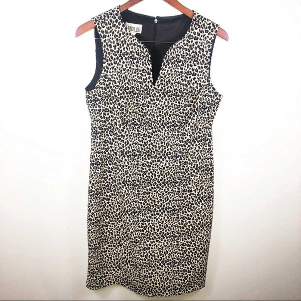VINTAGE Robbie Bee Leopard V Neck Shift Mini Dres… - image 1