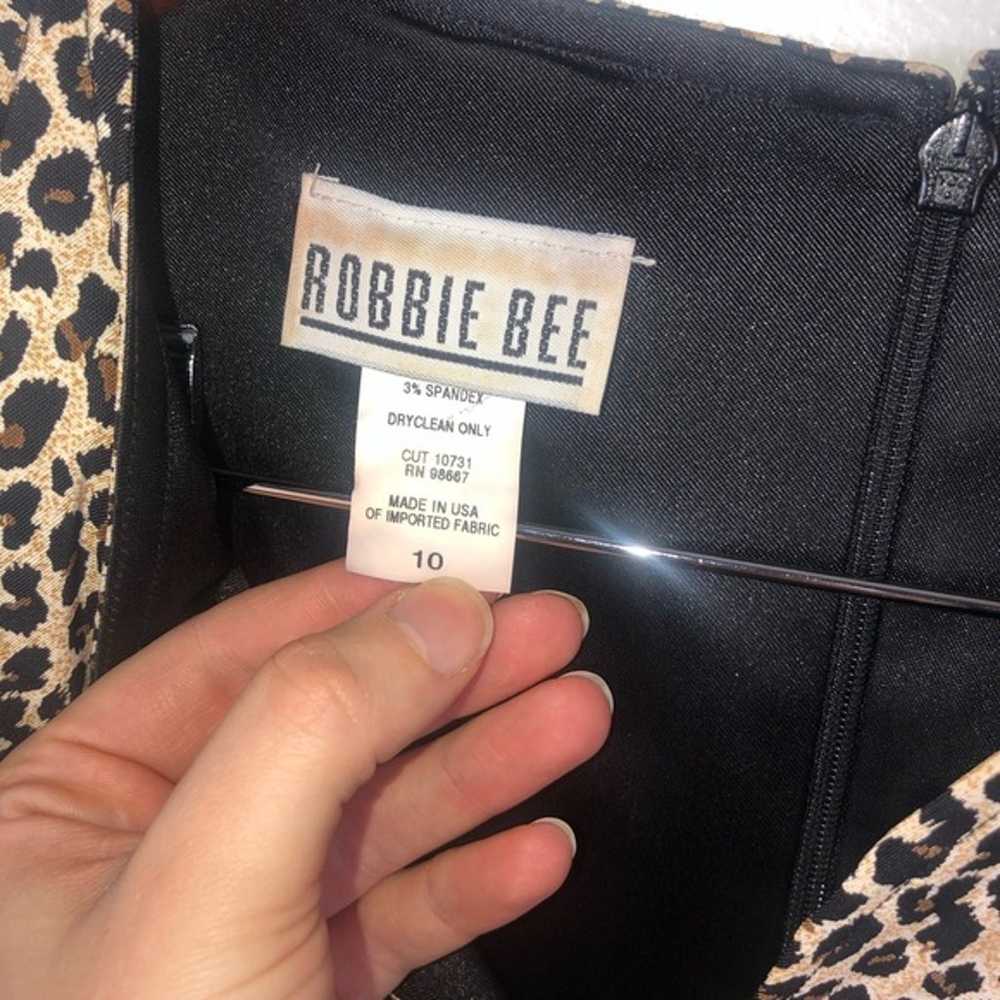 VINTAGE Robbie Bee Leopard V Neck Shift Mini Dres… - image 2