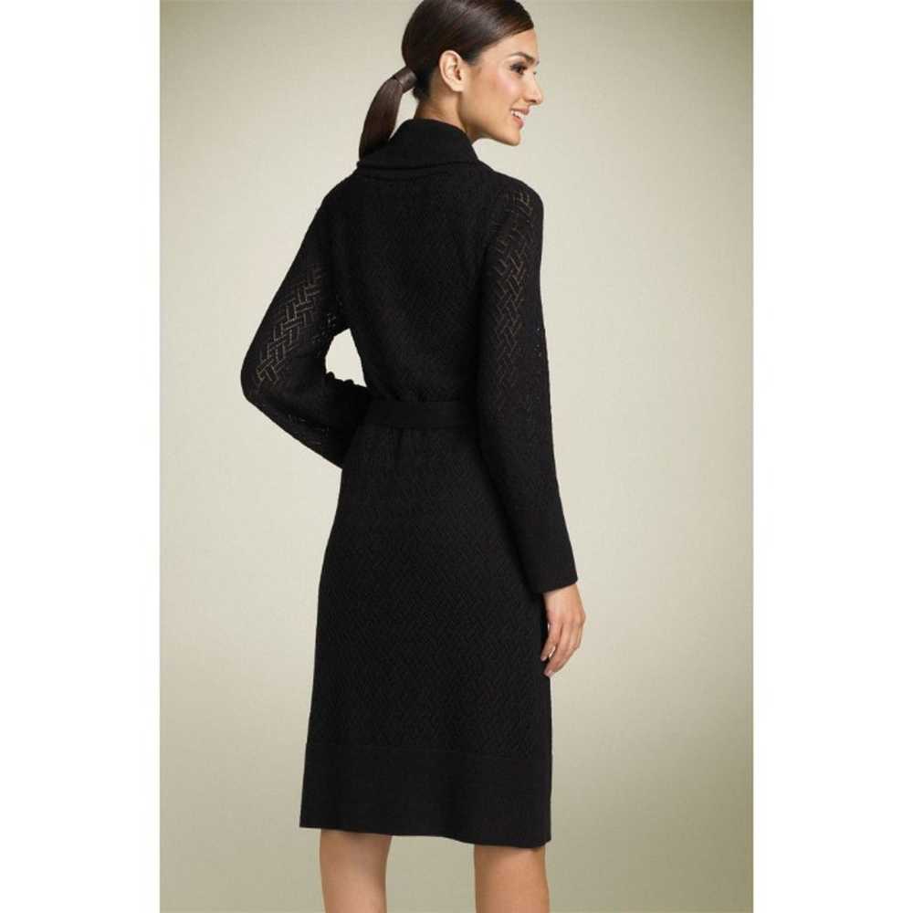 Calvin Klein Black Wool Cowl Neck Pointelle Sweat… - image 2