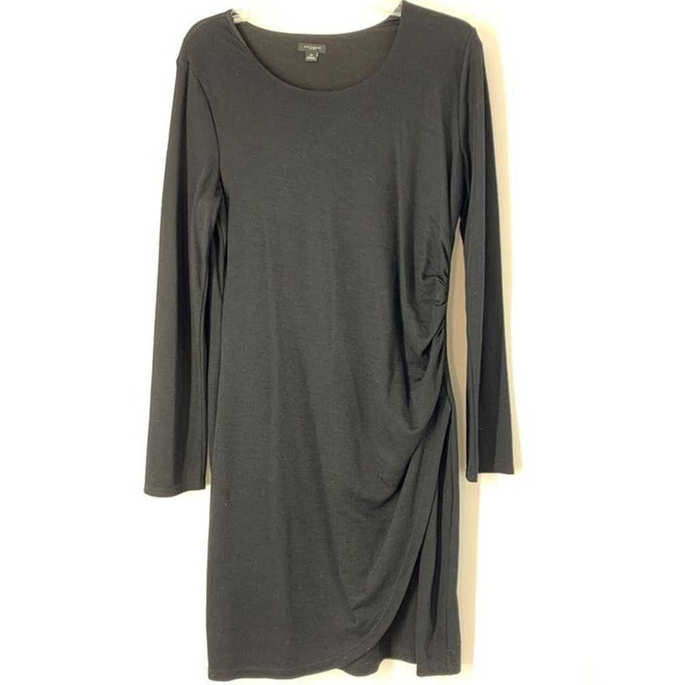 Women’s Ann Taylor 12 wrap wool dress black 5665 … - image 2
