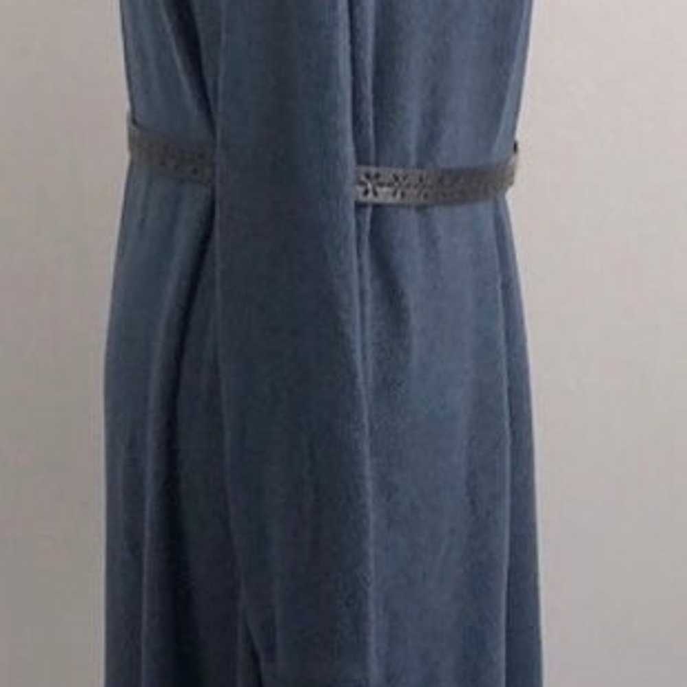 Soft Surroundings Gray/Blue Pullover Knit V-neck … - image 5