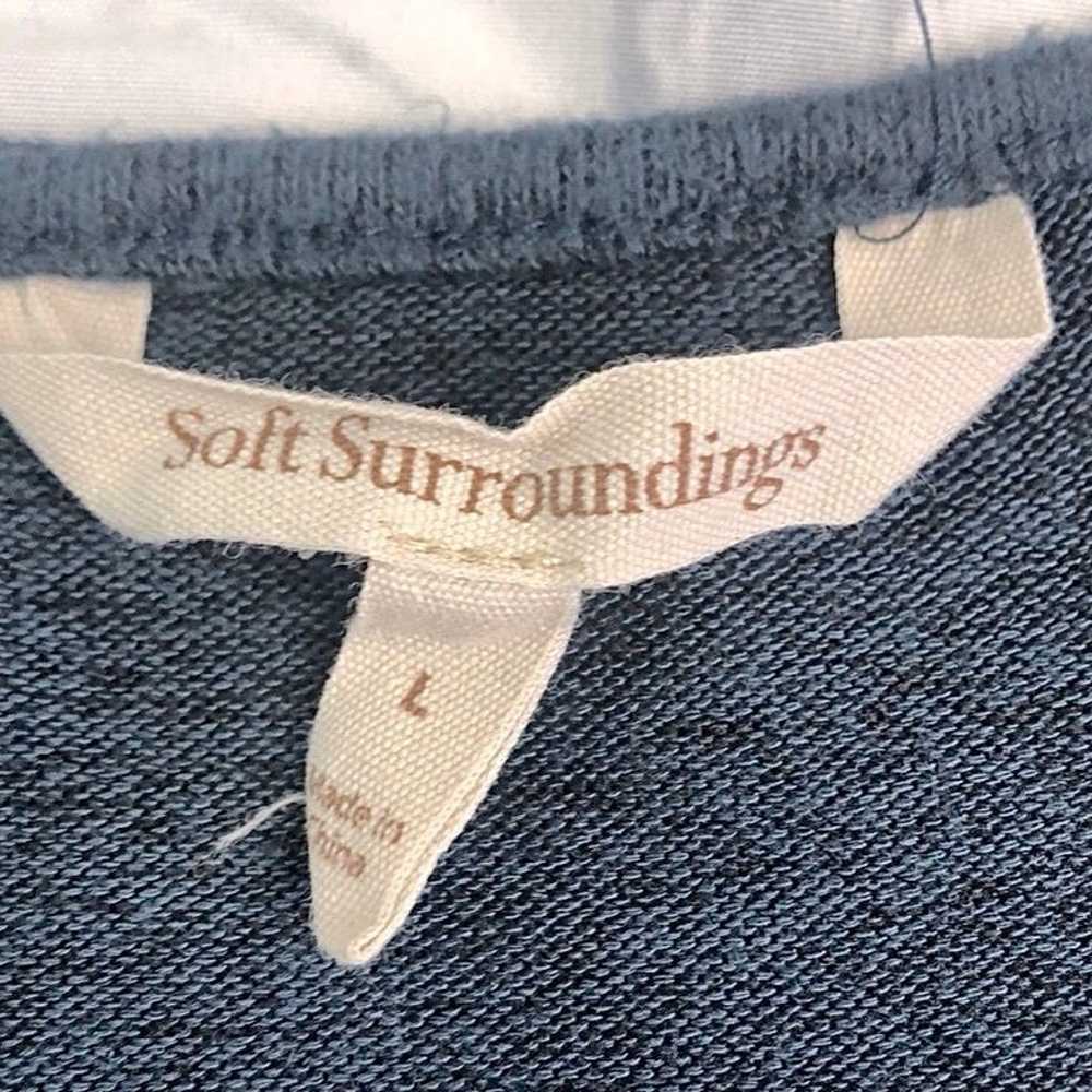 Soft Surroundings Gray/Blue Pullover Knit V-neck … - image 8