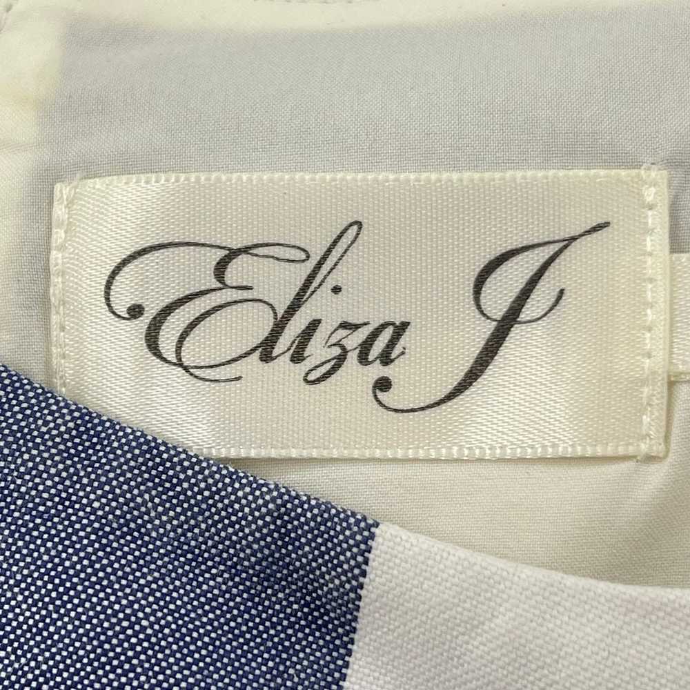 Eliza J Striped Cotton Blue White Cut Out Back Fi… - image 9