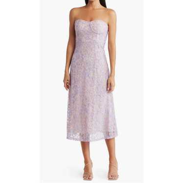 NSR Emma Strapless Lace Midi Dress Size Large NWOT