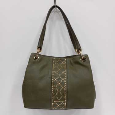 Michael Kors Olive Green Studded Leather Handbag - image 1