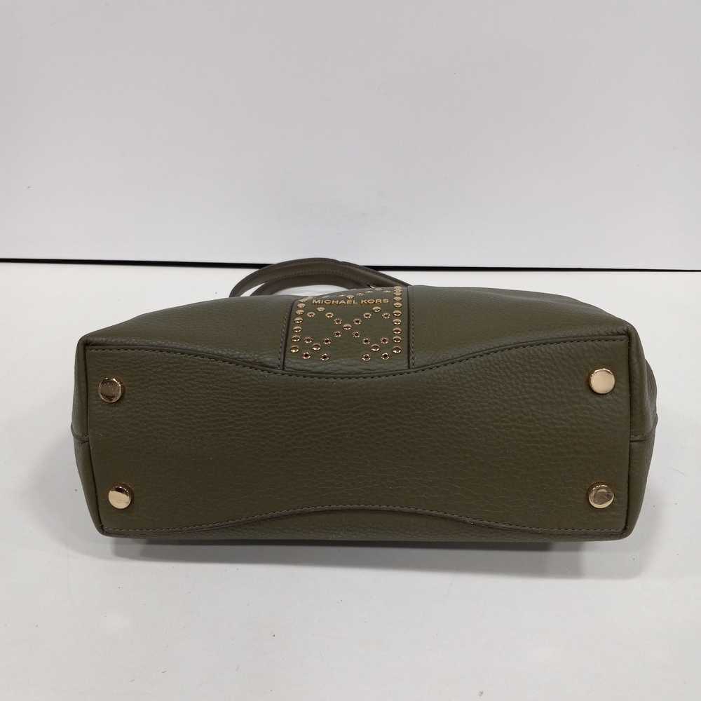 Michael Kors Olive Green Studded Leather Handbag - image 5